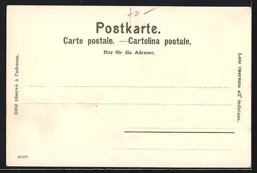 Künstler-AK Fritz Voellmy: Montreux, Teilansicht mit Kirchturm, Dampfer
