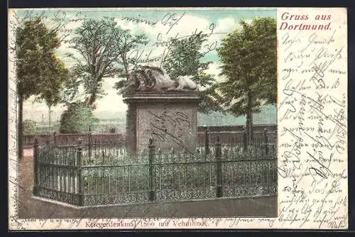AK Dortmund, Kriegerdenkmal 1866 mit Vehmlinde