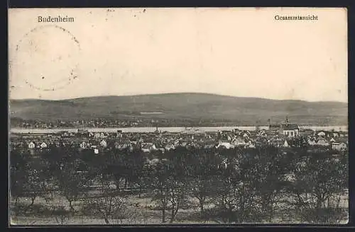 AK Budenheim, Gesamtansicht mit Kirche