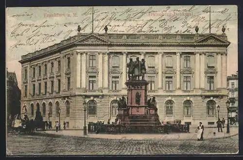 AK Frankfurt /Main, Gutenberg-Denkmal mit Passanten