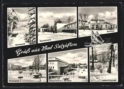 AK Bad Salzuflen, Kurhaus, Konzerthalle und Wandelhalle im Schnee