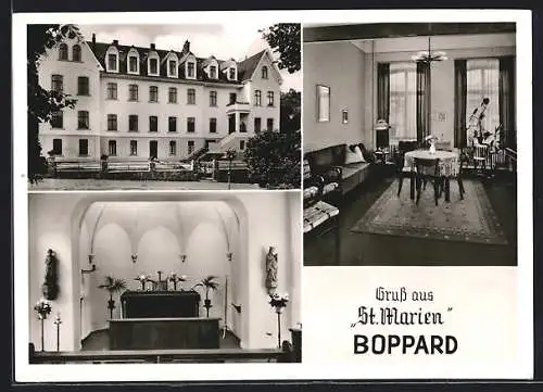 AK Boppard /Rh., Lehrerinnenheim St. Marien, Simmerner Strasse 15, Innenansichten