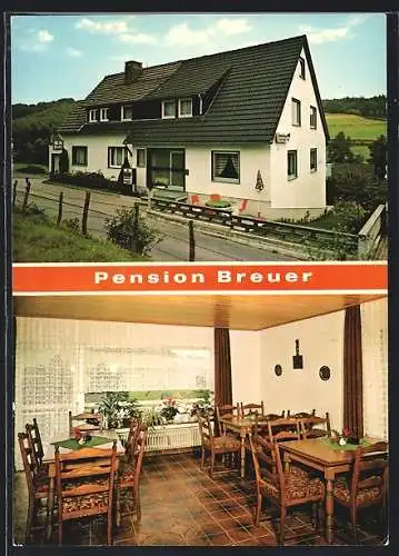 AK Drolshagen-Dumicke, Pension Willi Breuer, An der Schlade 8, Innenansicht