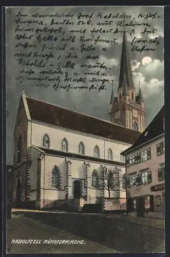 AK Radolfzell, Münsterkirche mit Geschäft