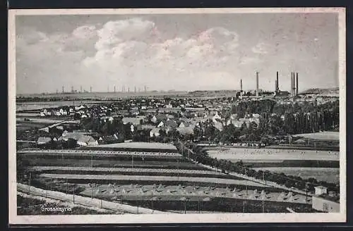 AK Grosskayna, Ortsansicht mit Fabriken
