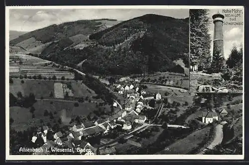 AK Atzenbach, Blick über den Ort, Hohe Möhr