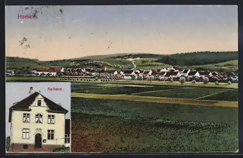 AK Horheim, Totalansicht und Rathaus