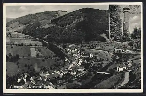 AK Atzenbach i. Wiesental, Ortsansicht aus der Vogelschau, Hohe Möhr