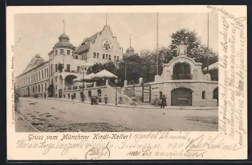 AK München-Haidhausen, Strassenpartie mit Restaurant Münchner Kindl-Keller