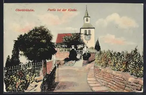 AK Obertürkheim, Partie an der Kirche