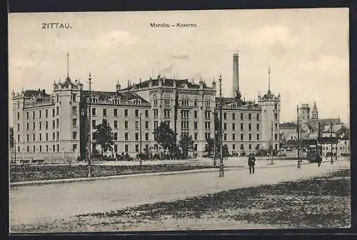 AK Zittau, Blick zur Mandau-Kaserne