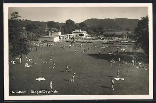 AK Tiengen /Oberrhein, Strandbad mit Badegästen