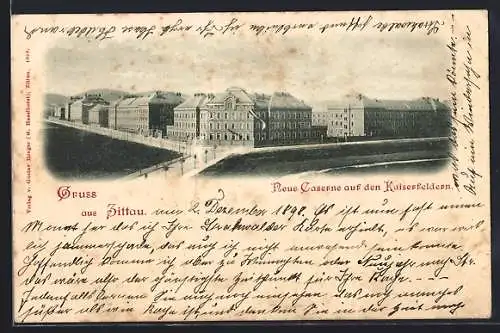 AK Zittau, Neue Caserne auf den Kaiserfeldern