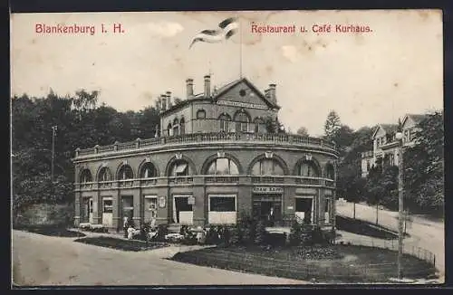 AK Blankenburg i. H., Restaurant u. Café Kurhaus
