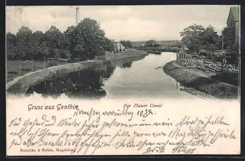 AK Genthin, Ortspartie am Plauer Canal