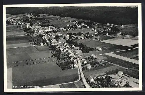 AK Boos bei Memmingen, Totalansicht vom Flugzeug aus