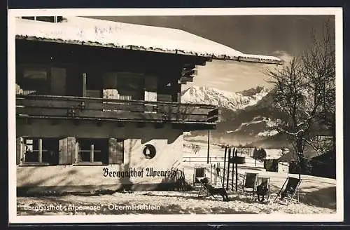 AK Obermeiselstein, Berggasthof Alpenrose im Schnee
