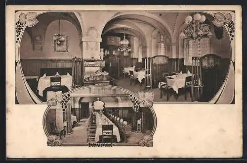 AK Leipzig, Weinrestauant Emil Paege, Markt 8, Innenansichten