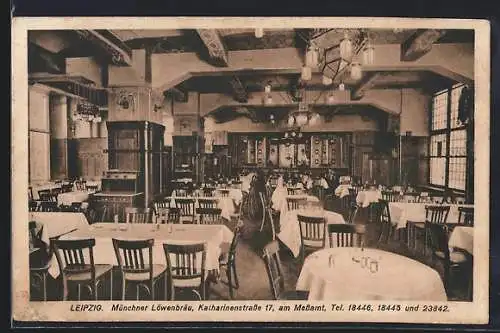 AK Leipzig, Münchner Löwenbräu, Katharinenstrasse 17, Speiseraum