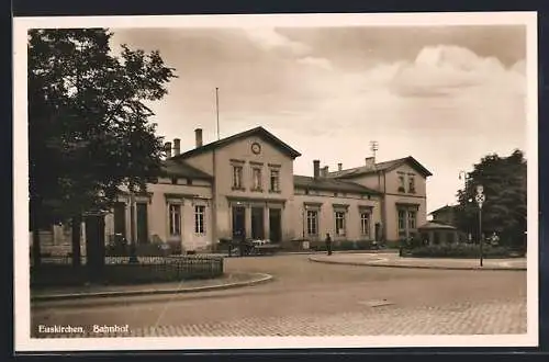 AK Euskirchen, Bahnhof mit Strassenpartie