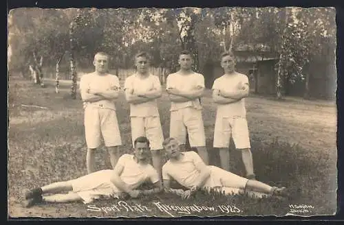 Foto-AK Altengrabow, Sport-Platz, Turnmannschaft 1923