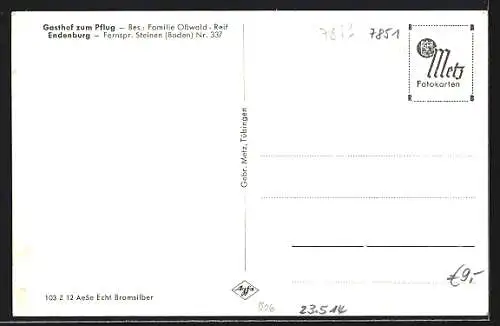 AK Endenburg, Gasthof zum Pflug, Ortspanorama