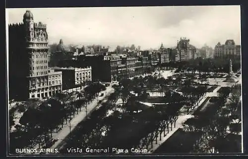 Foto-AK Buenos Aires, Vista General Plaza Colón