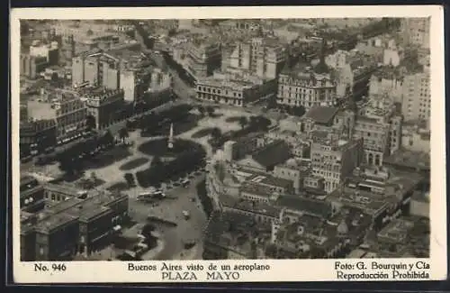AK Buenos Aires, Plaza Mayo visto de un aeroplano