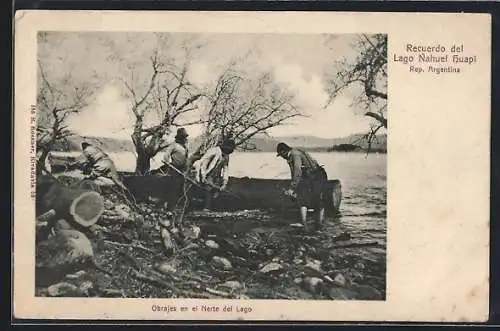 AK Argentina, Recuerdo del Lago Nahuel Huapi, Obrajes en el Norte del Lago, Forstwirtschaft
