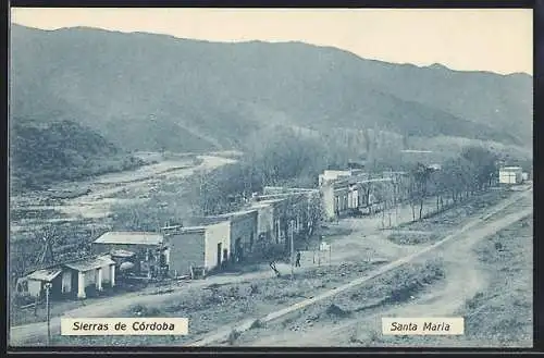 AK Santa Maria /Sierras de Córdoba, Blick auf den Ort mit Bergpanorama