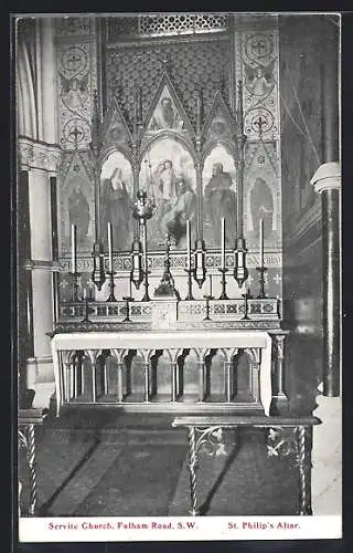 AK London, Servite Church, Fulham Road, St. Philip`s Altar