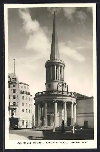 AK London /W. I., All Souls Church, Langham Place
