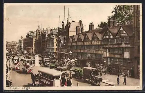 AK London, Holborn, Strassenpartie mit Passanten