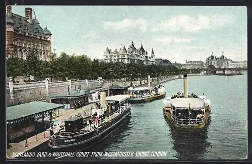 AK London, Scotland Yard & Whitehall Court from Westminster Bridge