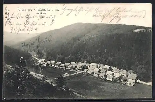 AK Arlesberg i. Th., Blick auf den Ort im Tal
