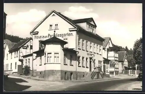 AK Engelsbach /Thür. Wald, Gasthaus zum Paradiesgarten