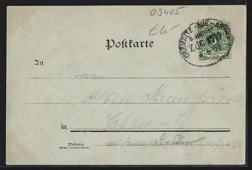 Mondschein-AK Eibenstock, Blick ins Tal