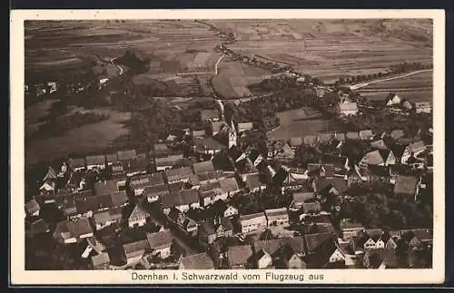 AK Dornhan i. Schwarzwald, Teilansicht, Fliegeraufnahme