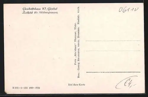 AK Zeilfeld /Thür., Ortspartie, Strassenpartie, Denkmal