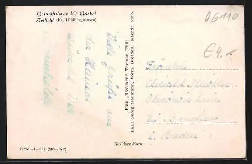 AK Zeilfeld /Thür., Ortspartie, Strassenpartie, Denkmal