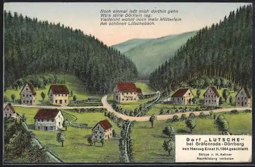 AK Lütsche, Ortsansicht mit Schulzenhaus