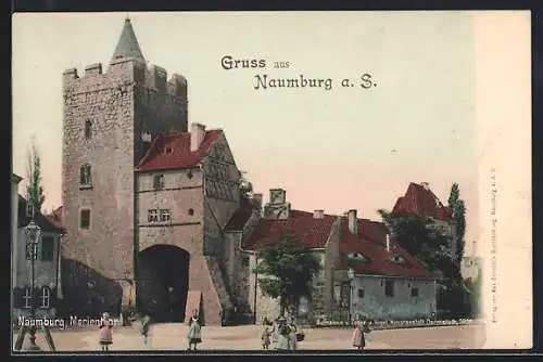 AK Naumburg a. S., Marientor mit Kindern