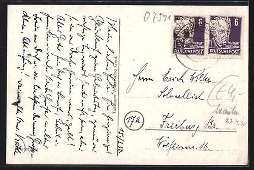 AK Schönheide i. Erzgebirge, Teilansicht mit Kirche