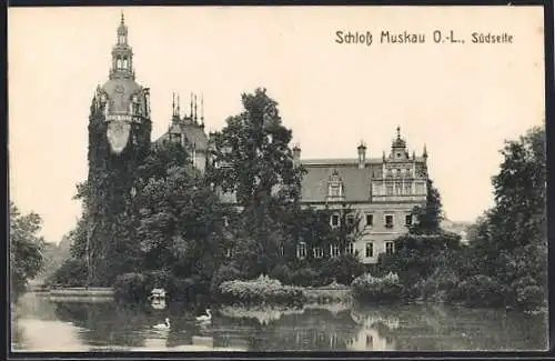 AK Muskau /O.-L., Schloss Muskau, Südseite