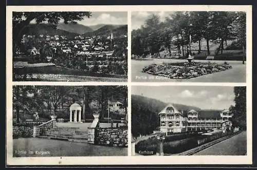 AK Bad Suderode /Harz, Partie im Kurpark, Kurhaus