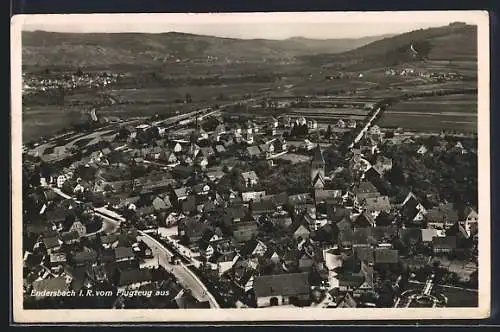 AK Endersbach i. R., Ortsansicht vom Flugzeug aus
