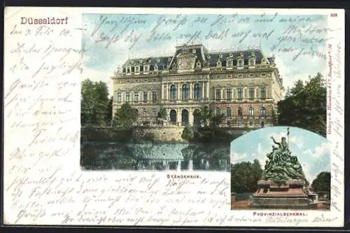 AK Düsseldorf, Ständehaus und Provinzialdenkmal
