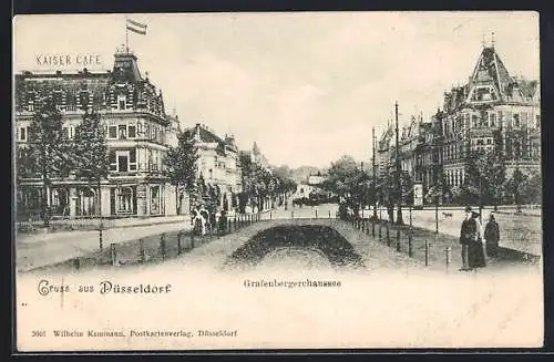 AK Düsseldorf, Kaiser Cafe an der Grafenbergchaussee