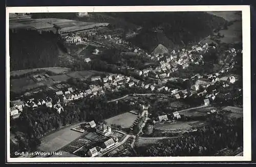 AK Wippra /Harz, Ortsansicht aus der Vogelschau