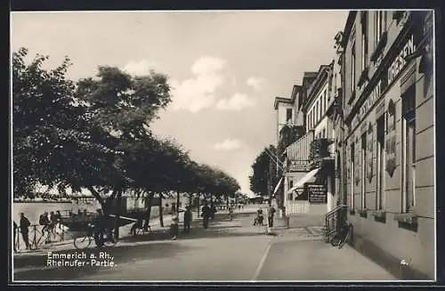 AK Emmerich a. Rh., Rheinufer-Partie